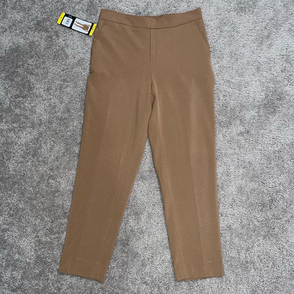 Banana Republic Tapered Pull On Pant, Brown, Sz-6 Preppy Classic Vacation NWT
